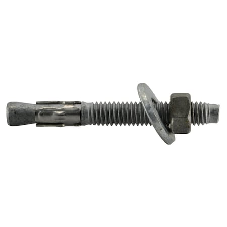 Midwest Fastener Wedge Anchor, 5/16" Dia., 2-3/4" L, Steel Hot Dipped Galvanized, 50 PK 53214